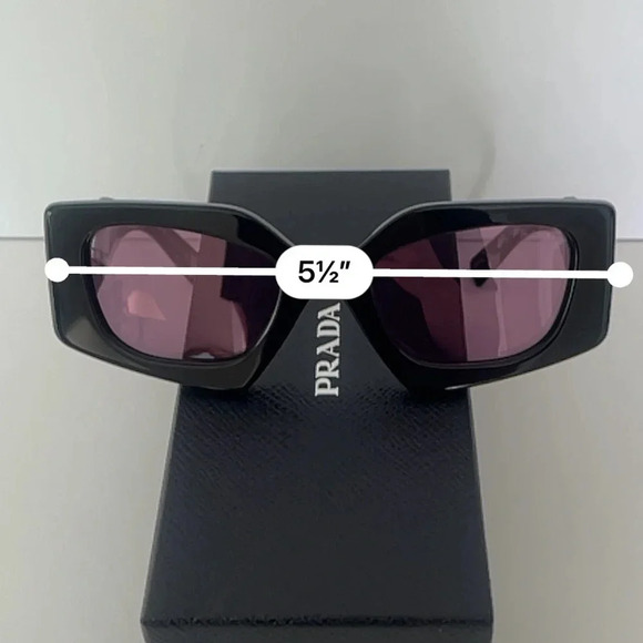 Prada Geometric Black Frame Violet Lens Women’s Sunglasses - Picture 7 of 8